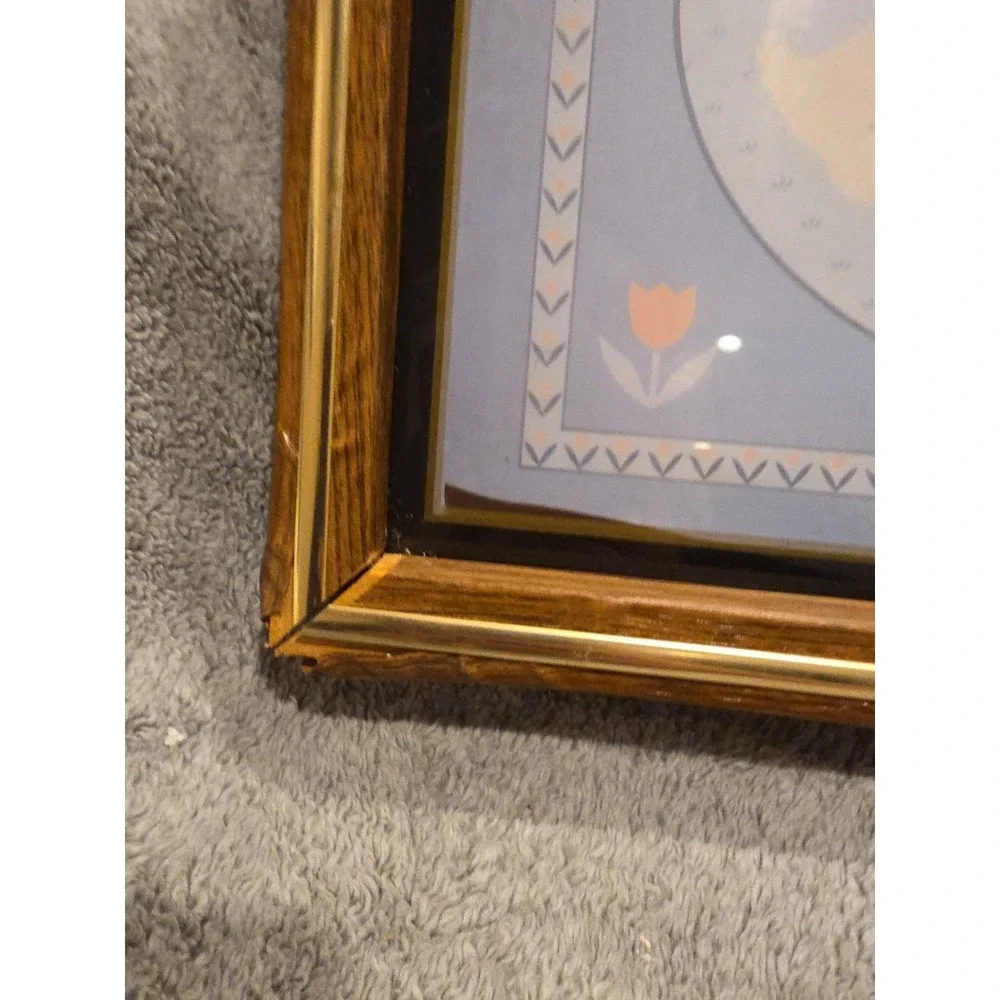 Dynasty Quartz Clock Wood Frame Country Blue Geese Vintage Wall Clock Cottage